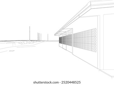 Ilustración 3D de proyecto industrial