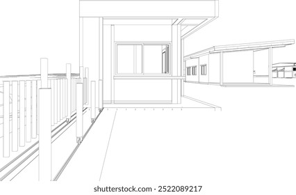 3D illustration of industrial project
