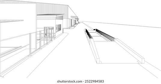 3D illustration of industrial project