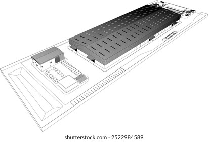 3D-Illustration eines Industrieprojekts