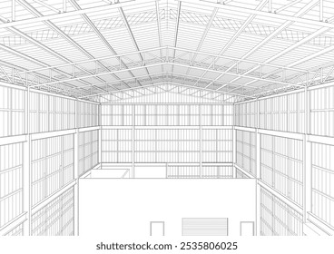 3D illustration of industrial project