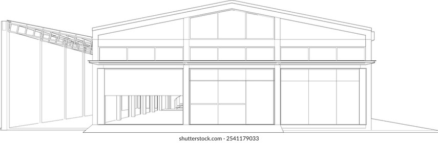 3D illustration of industrial project