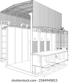 3D illustration of industrial project