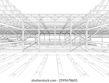 3D illustration of industrial project