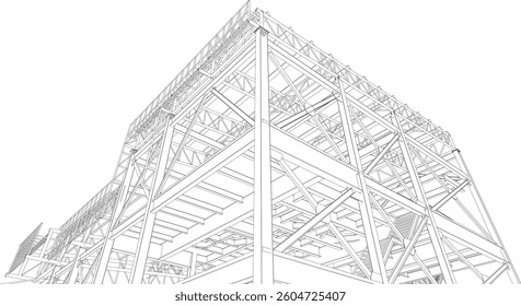 3D illustration of industrial project