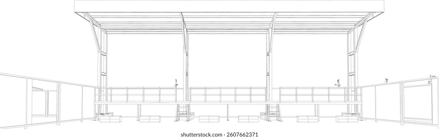 3D illustration of industrial project