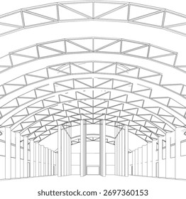 3D illustration of industrial project
