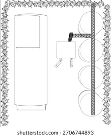 Ilustração 3D de projeto industrial