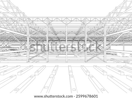 3D illustration of industrial project