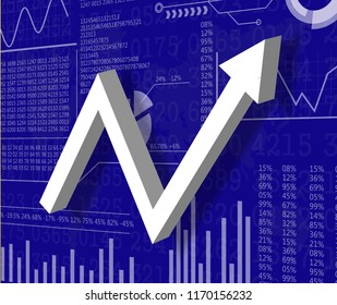3d illustration inflation and deflation graph