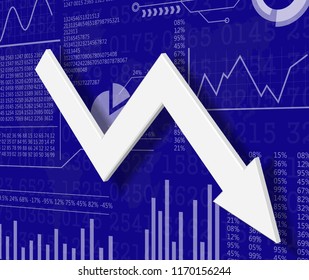 3d illustration inflation and deflation graph