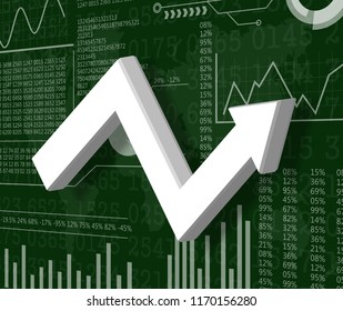 3d illustration inflation and deflation graph