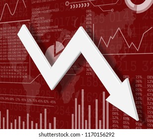 3d illustration inflation and deflation graph