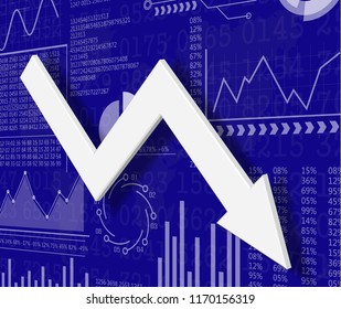 3d illustration inflation and deflation graph