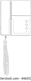 3D illustration intercom, isolated on white background