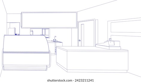 3D illustration of interior project