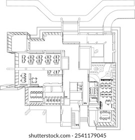 Ilustração 3D do projeto interior 