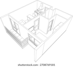 3D-Illustration des Innenprojekts 