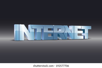 3d illustration of internet word on dark background ( EPS10 Vector )