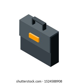 3D illustration of isometric bag, attache case