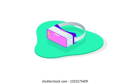3d illustration with isometric for concept design. Glasses vector flat icon. Landing page concept. Web infographic icon design. Vector illustration template. Technology web virtual background.