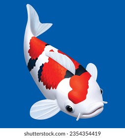 Ilustración 3D Koi Fish Japonés