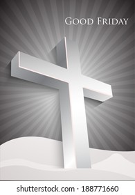 3D Illustration of Jesus cross background.