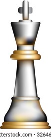 3-D illustration of a king chess piece.