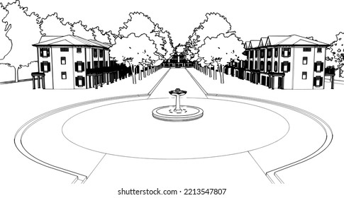 3D-Illustration des Landschaftsprojekts