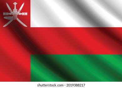 3D illustration of Large Flag of oman background in the wind with wave patterns