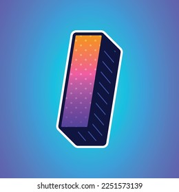 3d illustration of letter i
