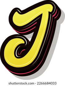 3d illustration of letter j