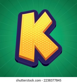 3D-Abbildung des Buchstabens k