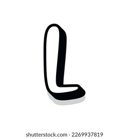 3d illustration of letter l