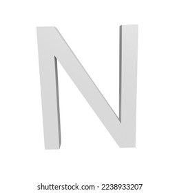 3D illustration - The letter "N" isolated on a white background.