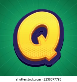 3d illustration of letter q