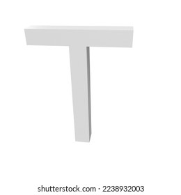 Ilustración 3D - La letra "T" aislada en un fondo blanco.