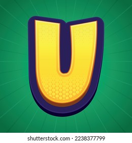 3d illustration of letter u