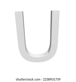 Ilustración 3D - La letra "U" aislada en un fondo blanco.