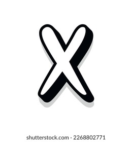 3d illustration of letter x