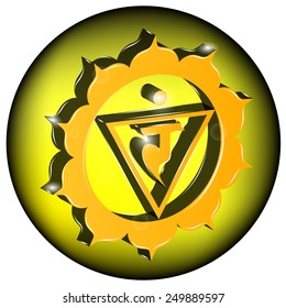 3D illustration of  Manipura chakra, vector