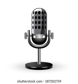 3d illustration of microphone isolated on white background 