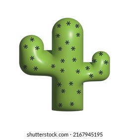 3d illustration of minimal cactus isolated.