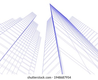 3D-Illustration der modernen Architektur