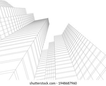 3d illustration of modern architecture