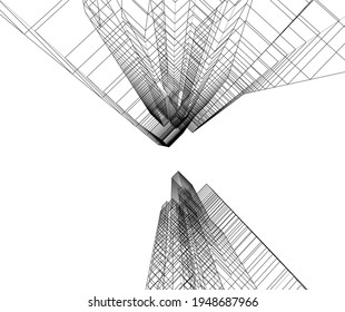 3d illustration of modern architecture