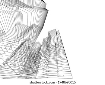 3d illustration of modern architecture