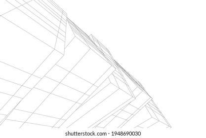 3d illustration of modern architecture