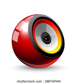 3d illustration of modern audio speaker over white background