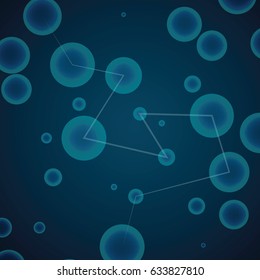 3d illustration of molecule model. Science background with molecules 